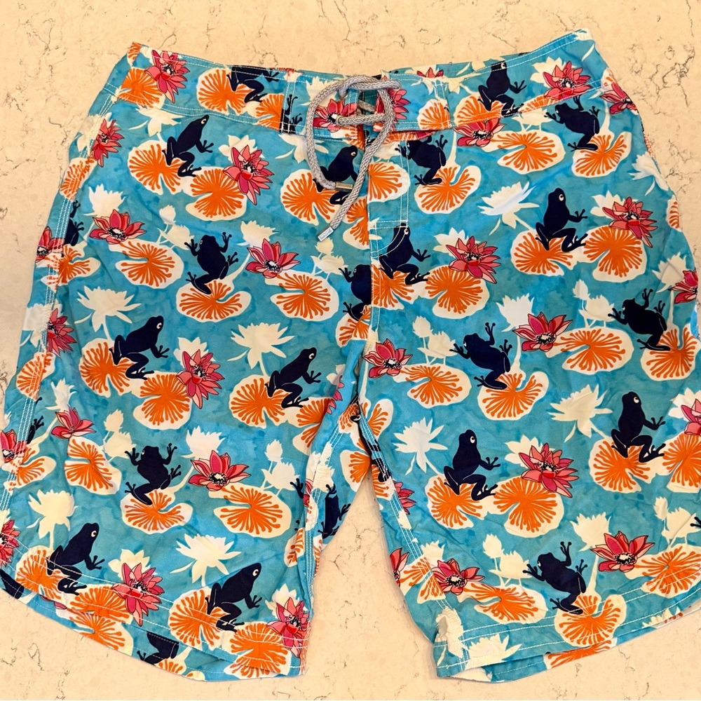 Vilebrequin Frog and Lotus Floral Swim/Board Shorts